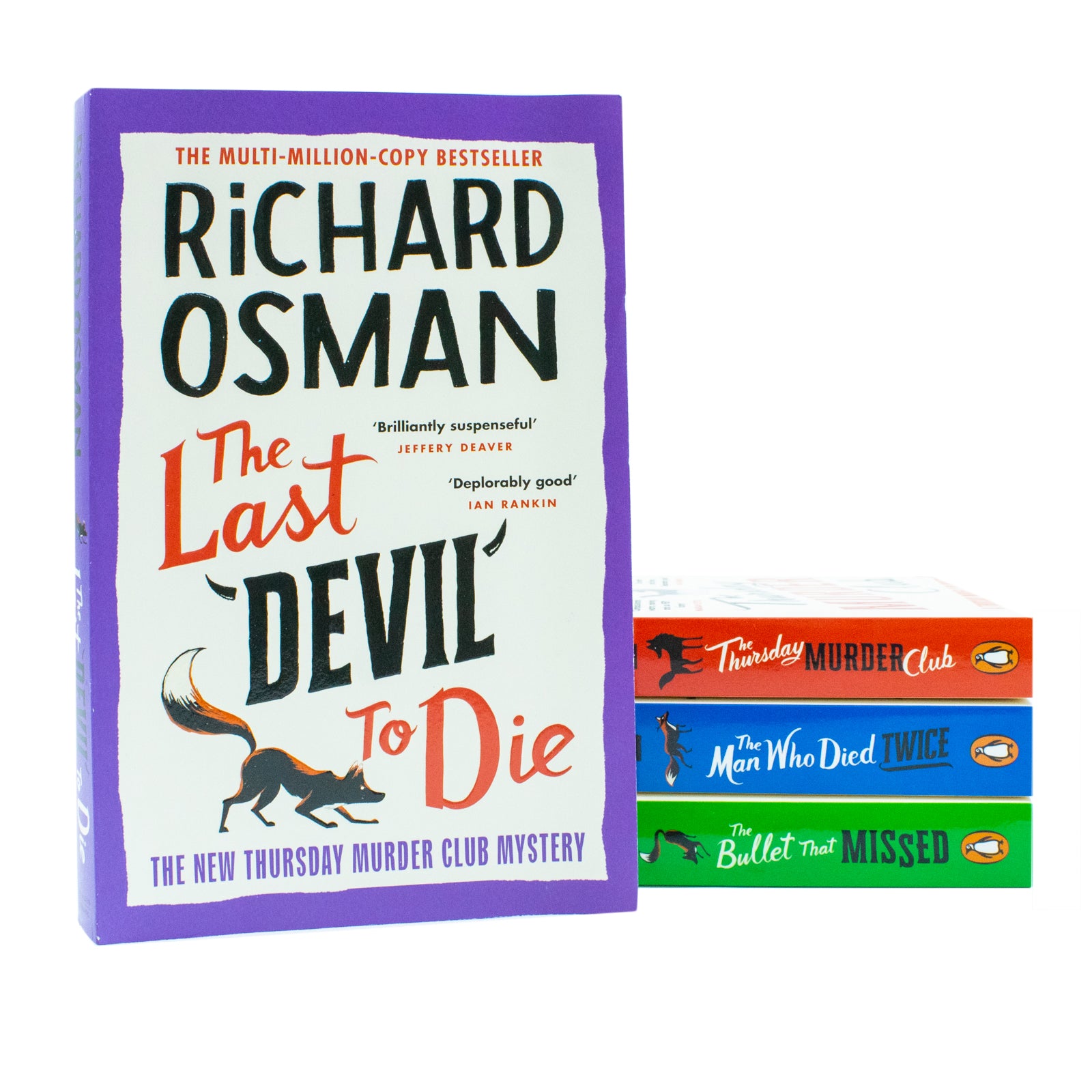 The Man Who Died Twice and The Bullet That Missed paperback covers by Richard Osman