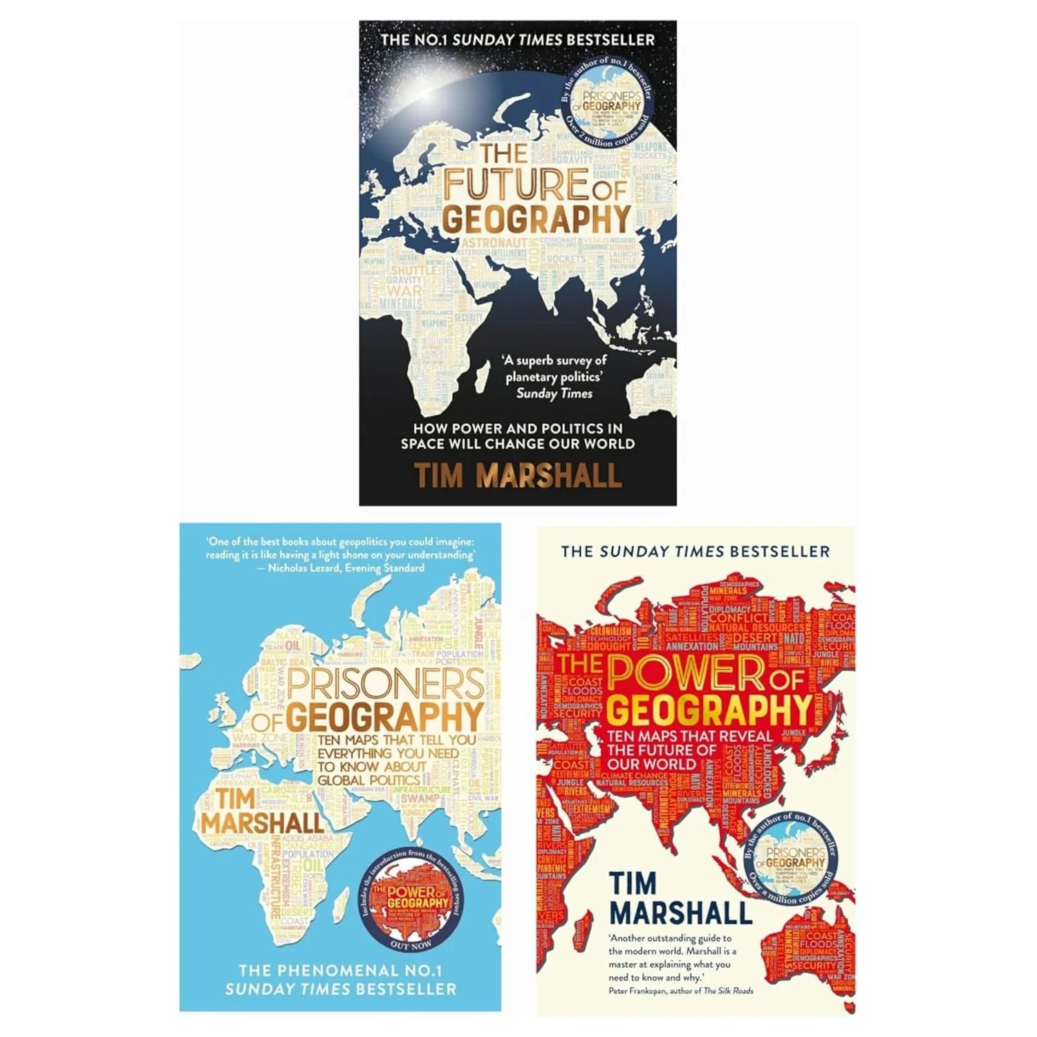 Tim Marshall 3 Books Collection Set - Prisoners of Geography, The Power of Geography, The Future of Geography - Paperback Non Fiction