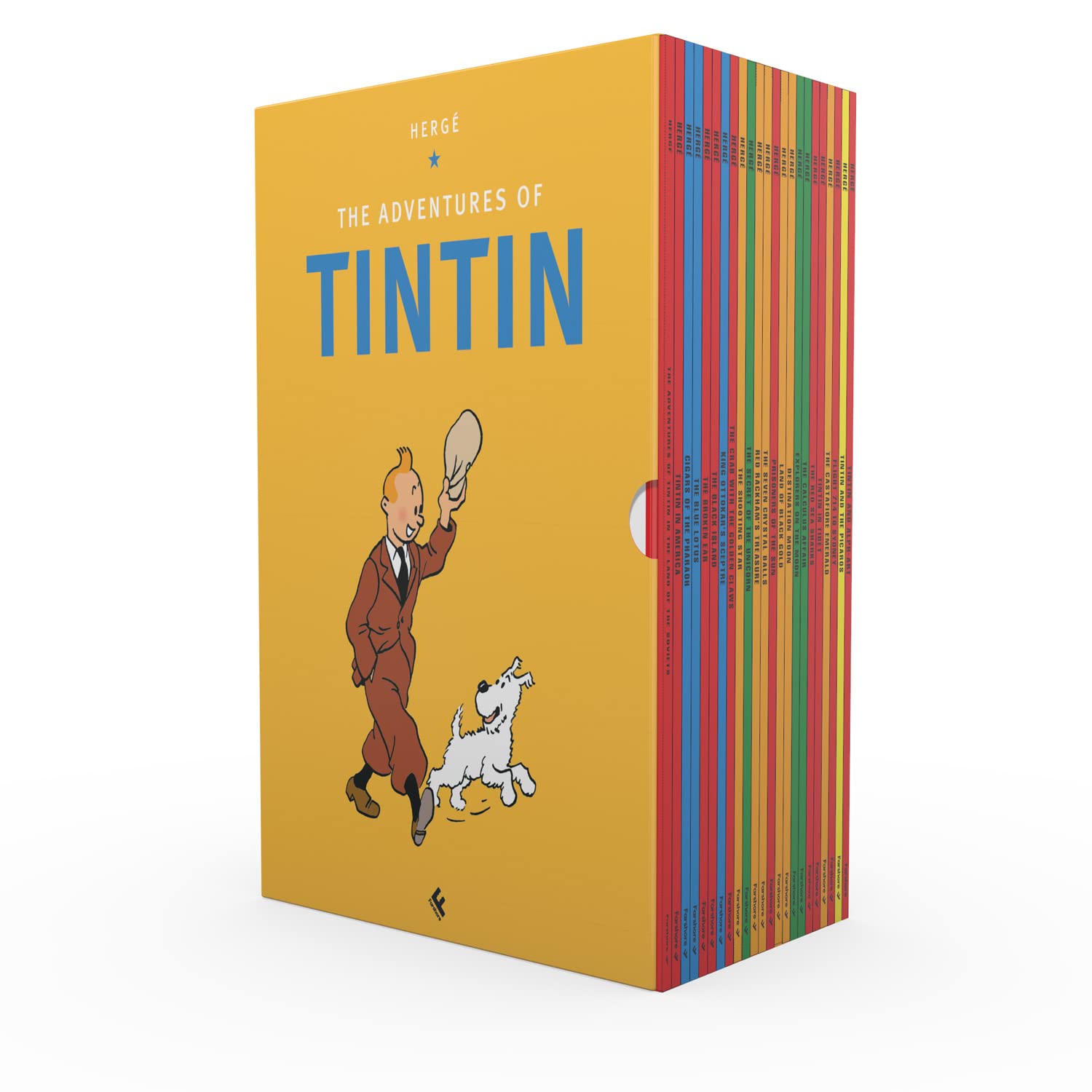 Tintin Adventures Complete 23 Book Paperback Collection Set by Hergé - box set packaging detail