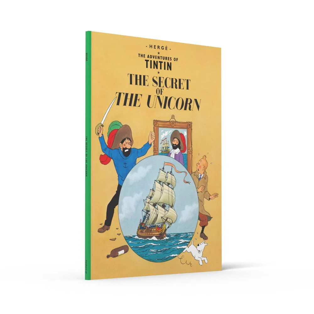 The Adventures of Tintin: The Secret of the Unicorn by Hergé - Paperback back cover blurb and artwork