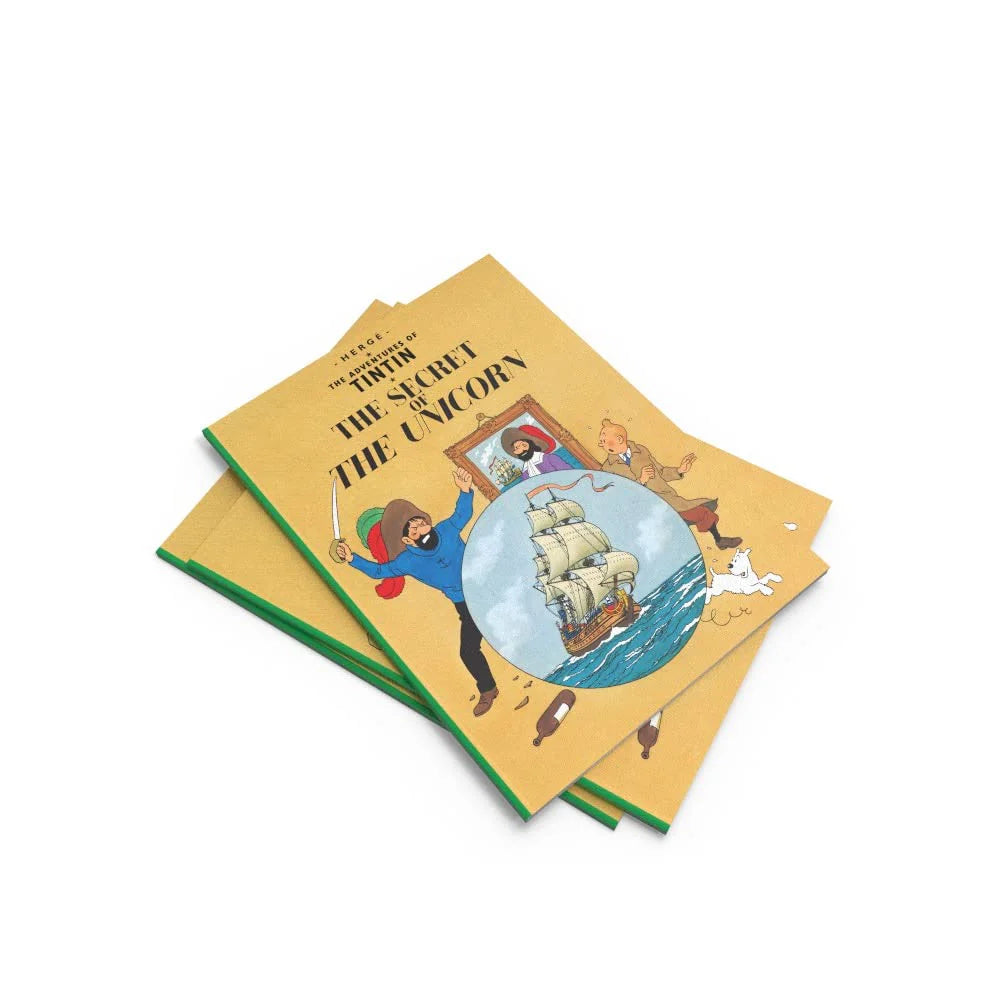 The Adventures of Tintin: The Secret of the Unicorn by Hergé - Paperback full cover view, classic Tintin comic