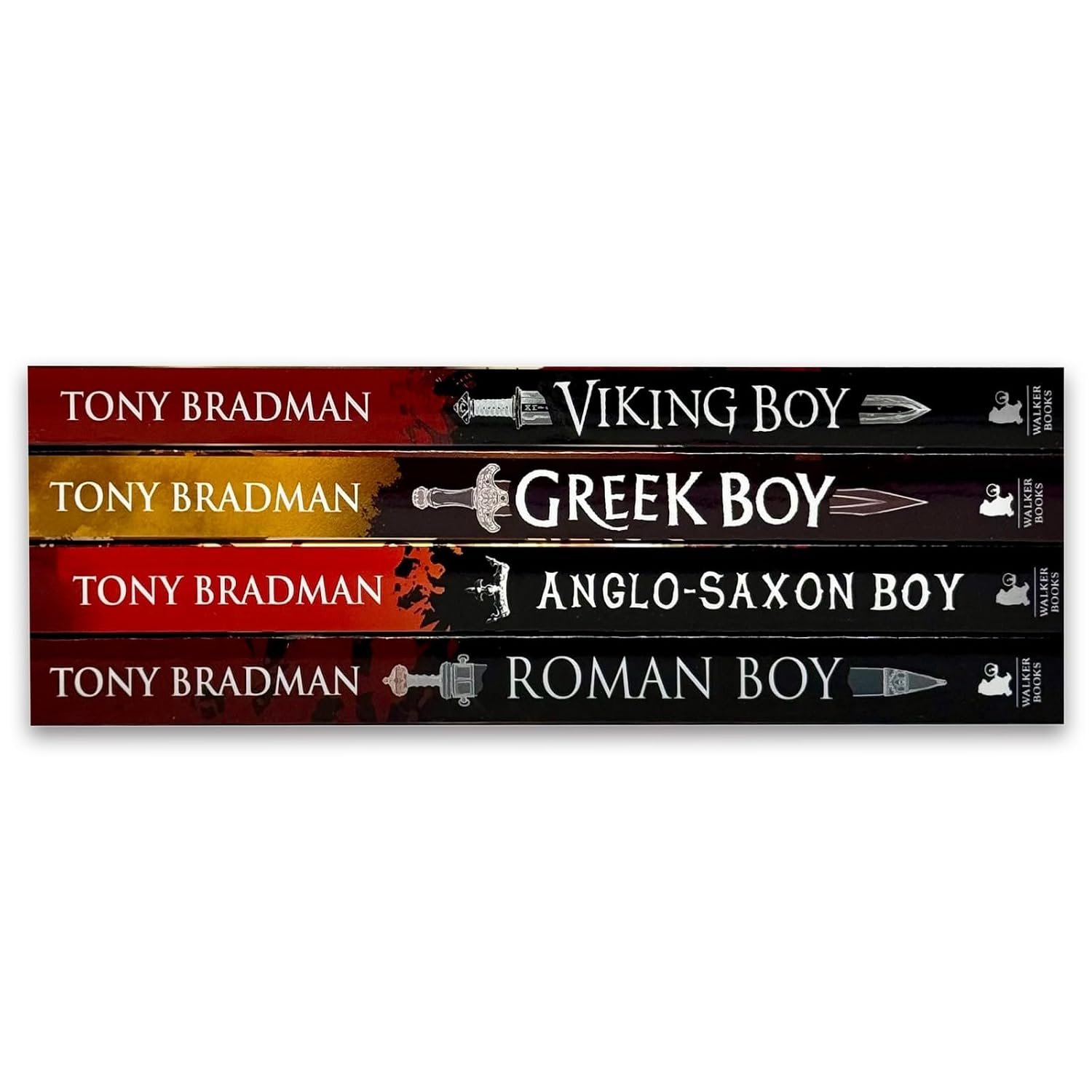 Roman Boy and Greek Boy paperback covers by Tony Bradman, historical adventure fiction for children ages 9-12