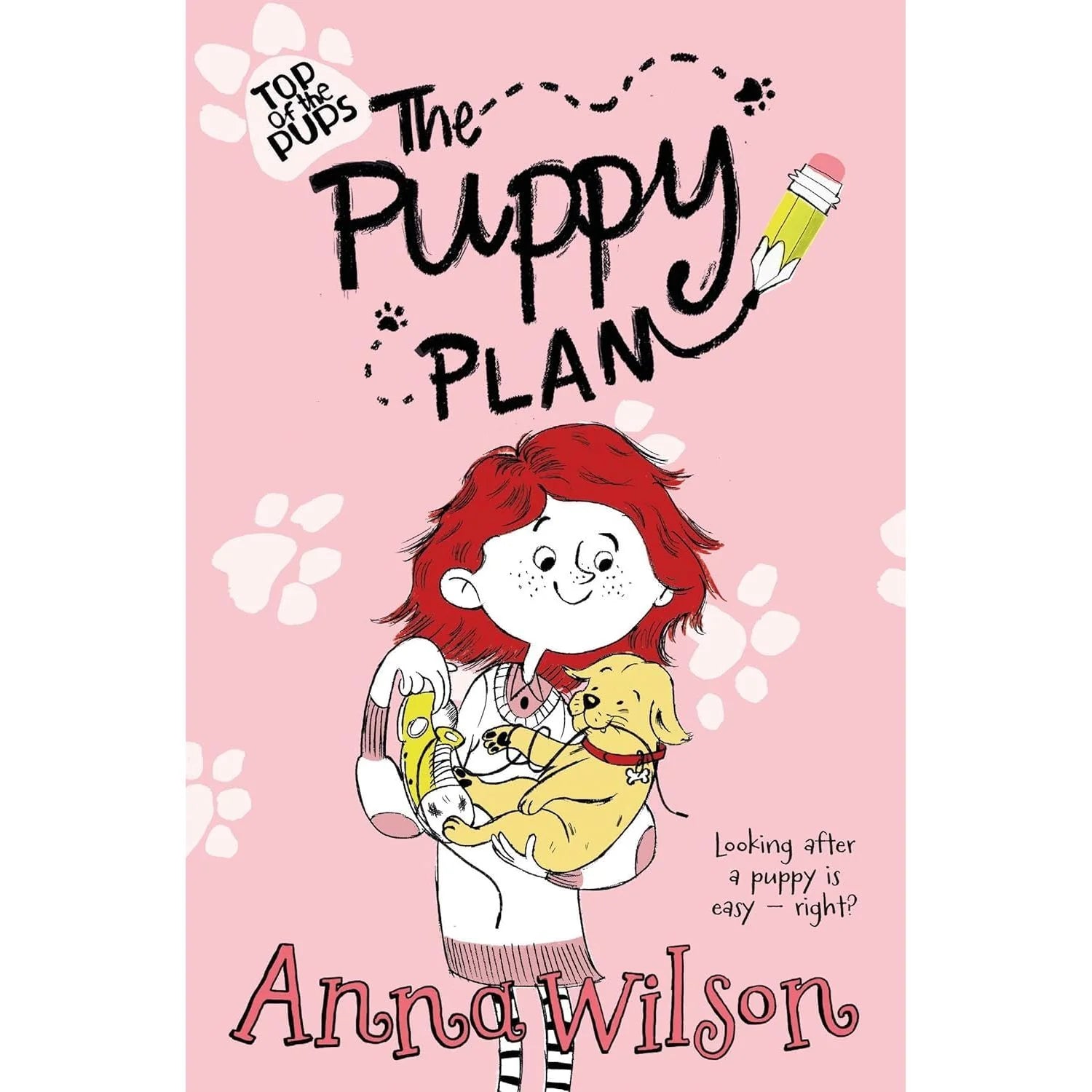 Top of the Pups 4 Books Set by Anna Wilson - spine view of all four paperback books