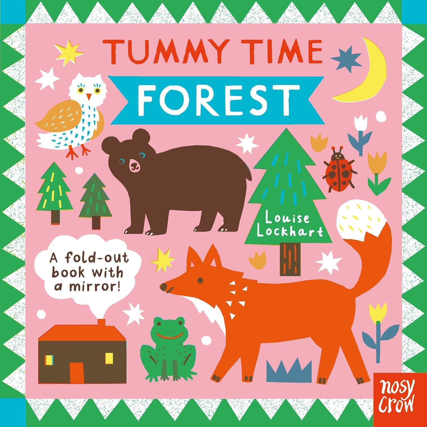 Tummy Time: Forest fold-out board book by Louise Lockhart with mirror, ages 0-3