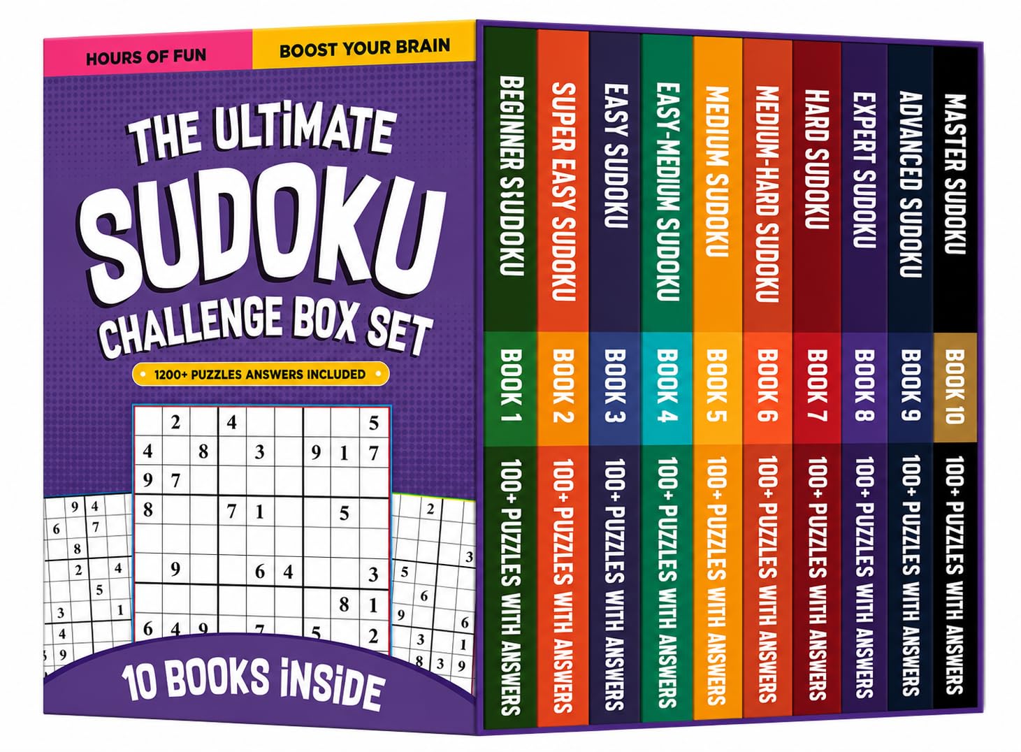Beginner Sudoku paperback book cover from The Ultimate Sudoku Challenge 10 book collection set