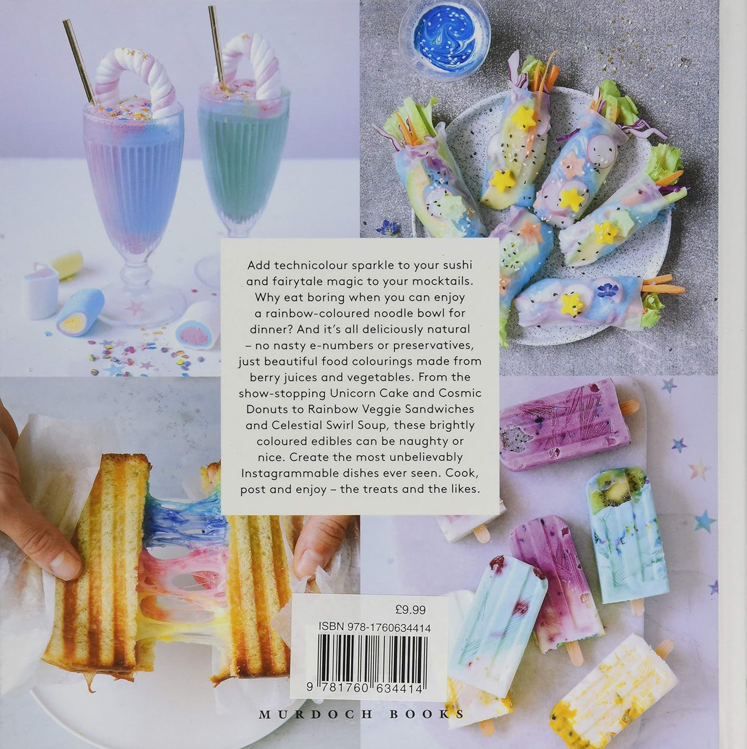 Unicorn Food: Natural Recipes for Edible Rainbows hardback book detail shot by Sandra Mahut