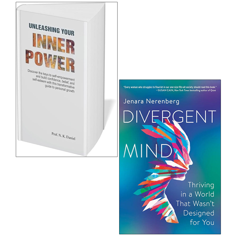 Unleashing Your Inner Power and Divergent Mind 2 Books Collection Set, paperback, self-help and neurodiversity non-fiction