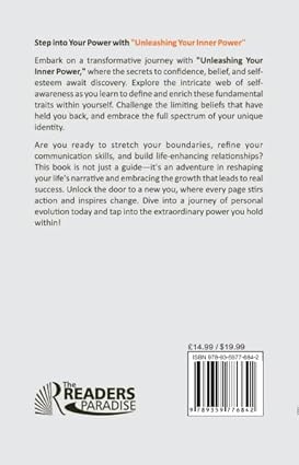 Unleashing Your Inner Power by Prof. N.K.Daniel - self-help paperback guide, back cover with book description