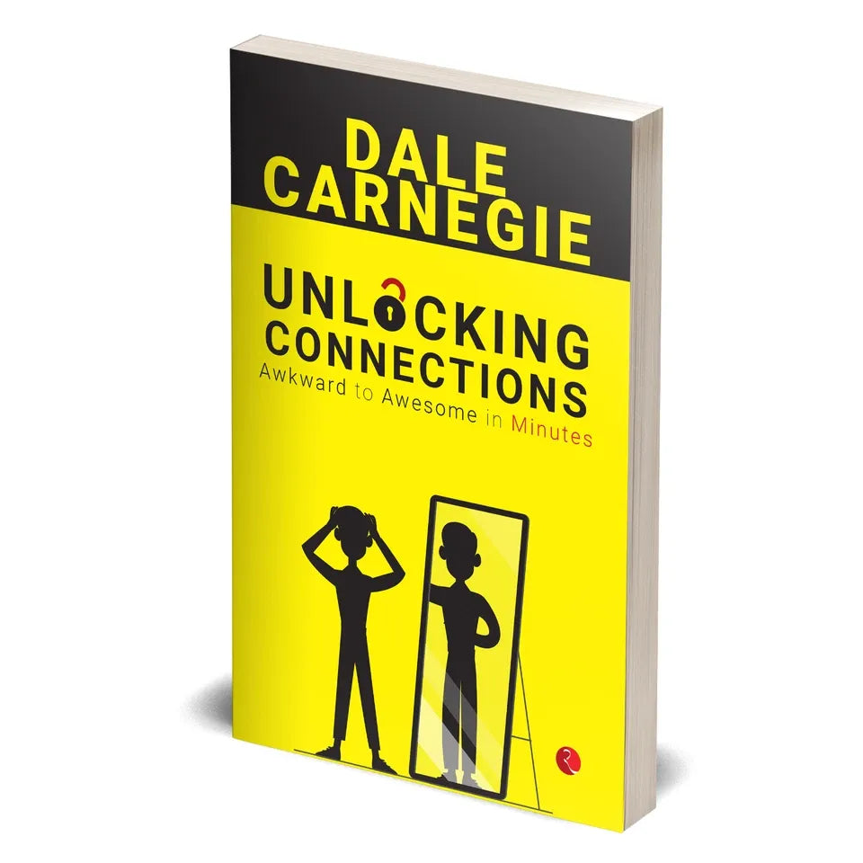 Unlocking Connections Awkward to Awesome in Minutes by Dale Carnegie paperback cover, close up view