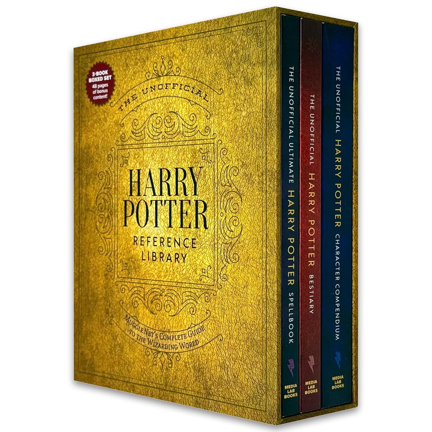 The Unofficial Harry Potter Reference Library 3 book paperback box set front cover, Ages 9-12
