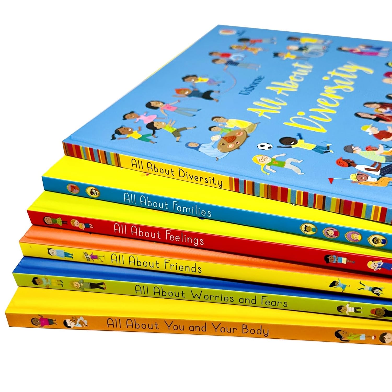 Inside illustrated pages of Usborne All About Diversity hardback by Felicity Brooks - My First Books set for Ages 3-6