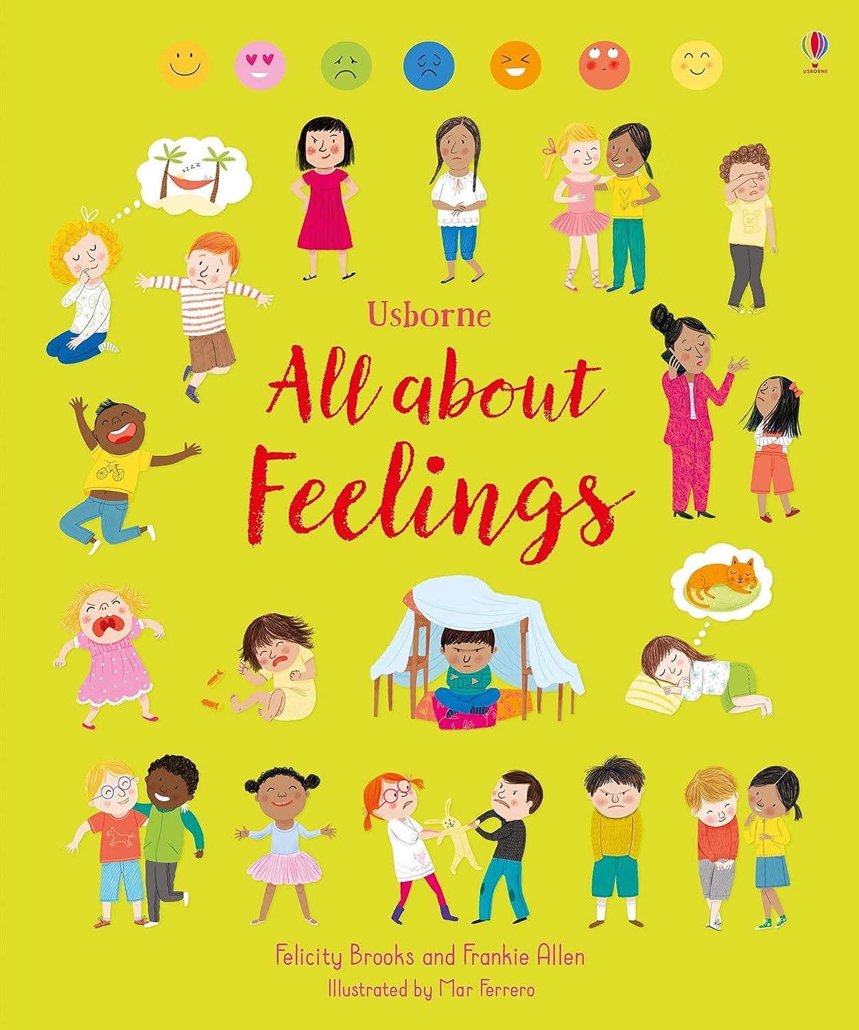 Usborne All About Feelings 5 Book Set - close up of hardback covers by Felicity Brooks