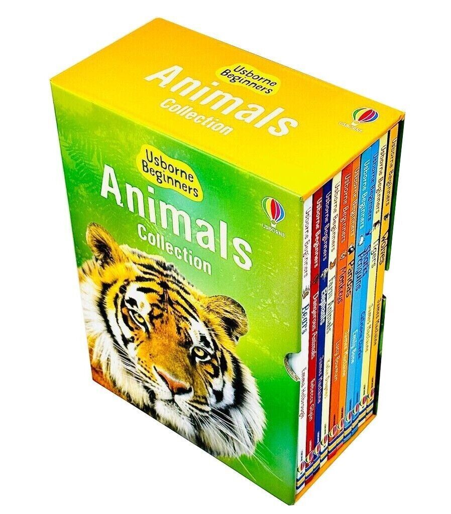 Usborne Beginners Animals Series 10 Books Collection Set (Wolves, Tigers, Sharks & More) - Ages 5-7 - Paperback