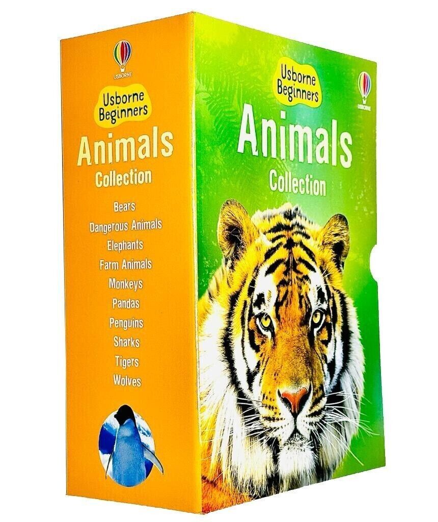 Usborne Beginners Animals Series 10 Books Collection Set (Wolves, Tigers, Sharks & More) - Ages 5-7 - Paperback
