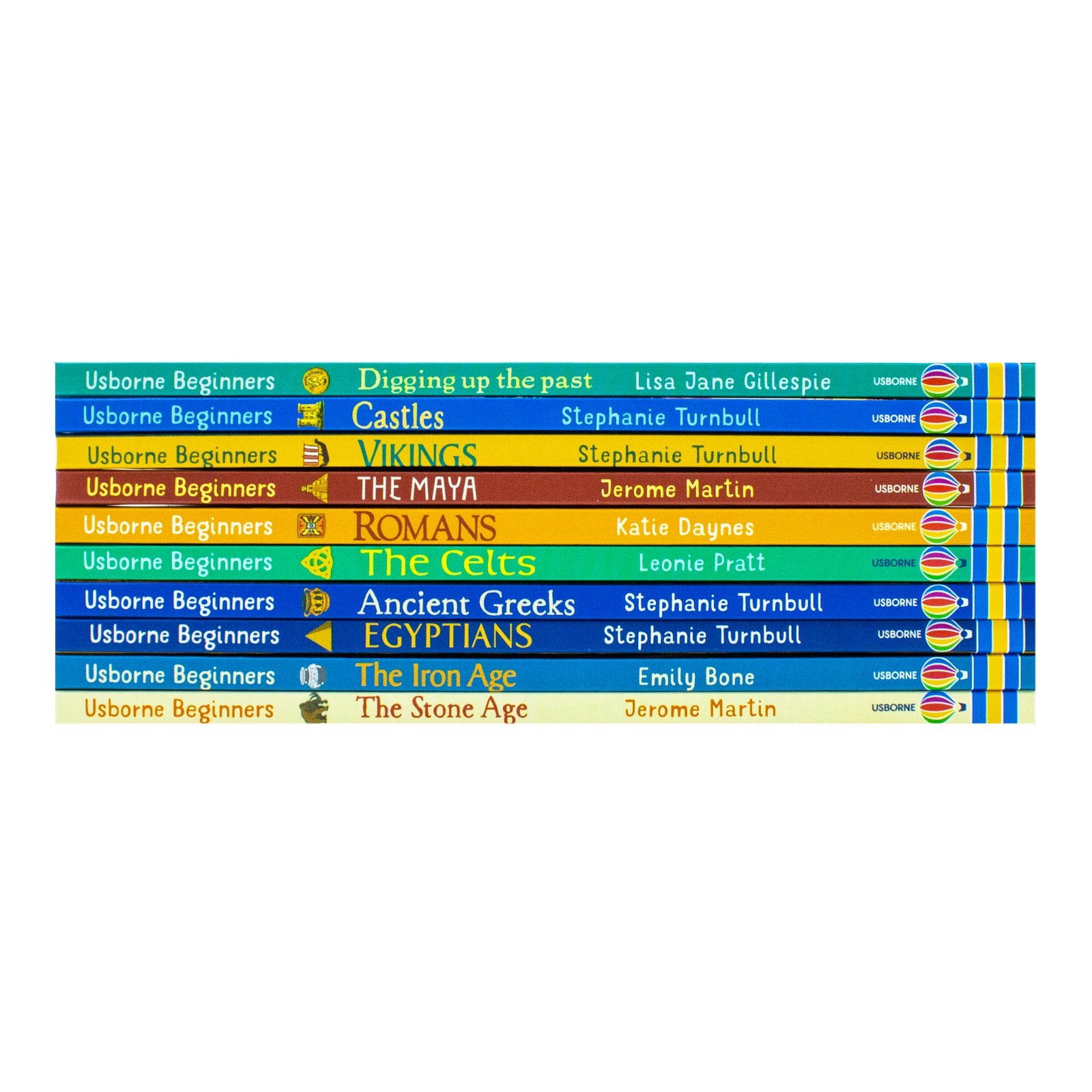 Inside pages of Usborne Beginners History hardback book showing illustrations for young readers ages 5-7