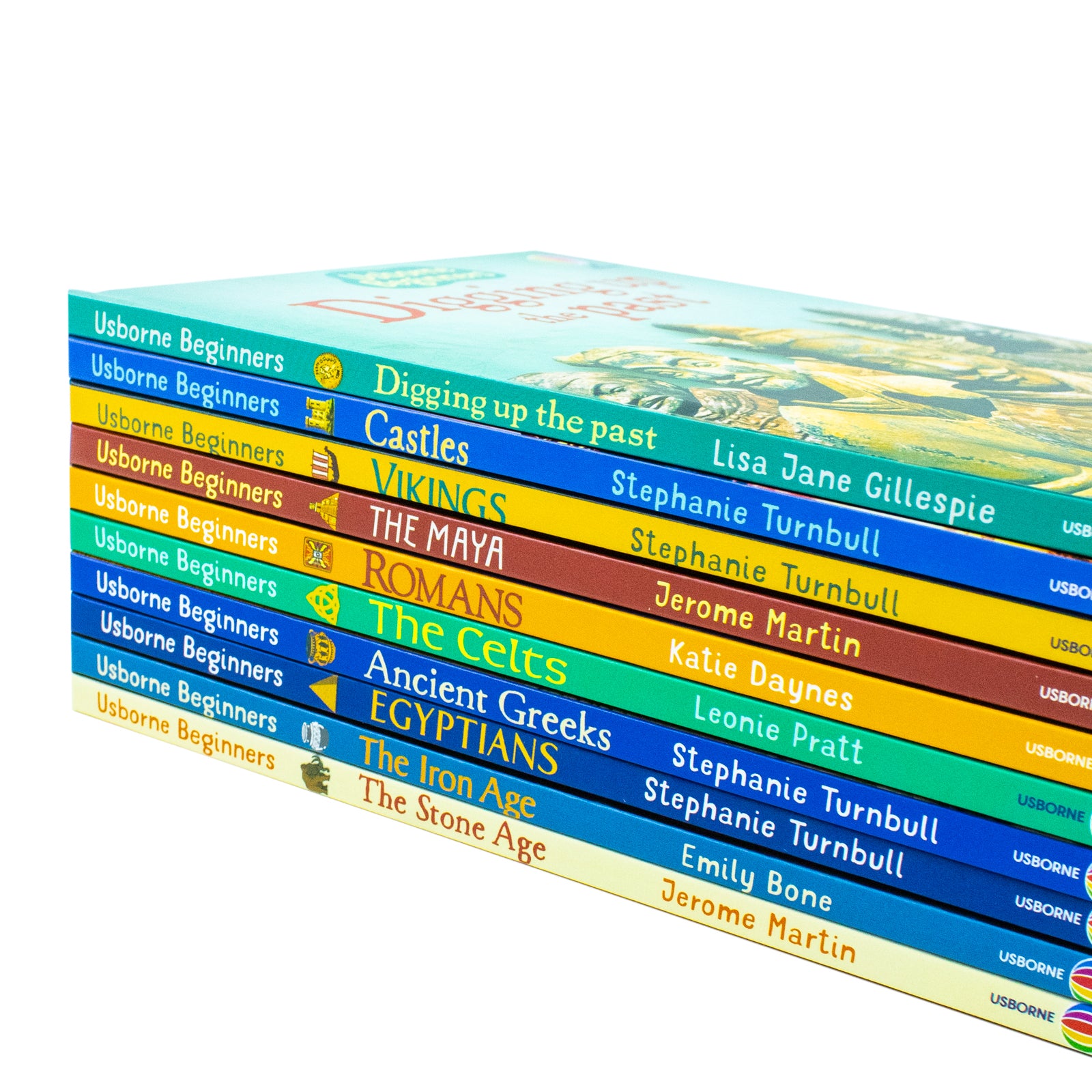 Usborne Beginners History 10 books collection set stacked, hardback edition for children ages 5-7