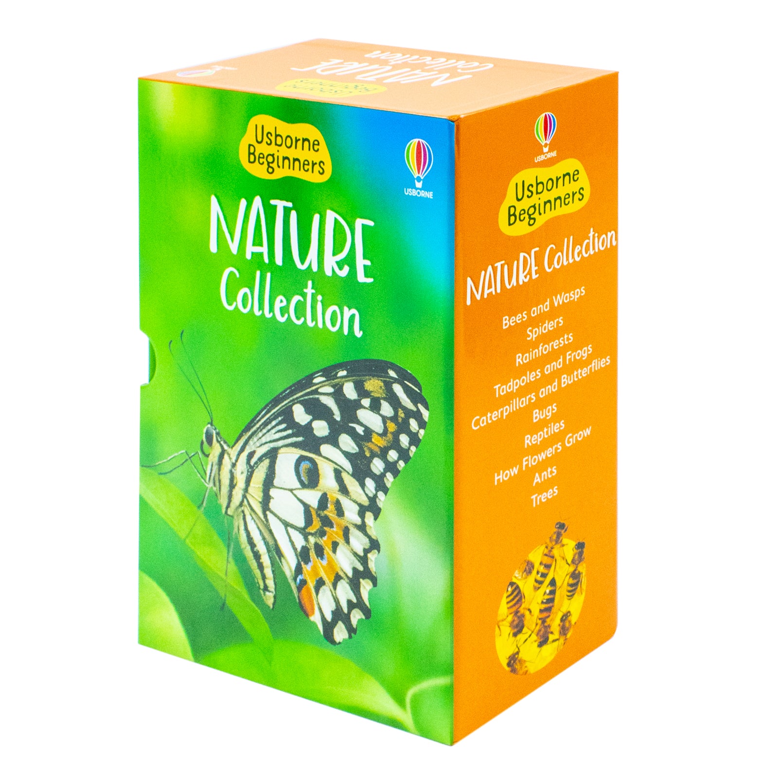 Usborne Beginners Nature hardback box set spines showing all 10 titles for ages 5-7