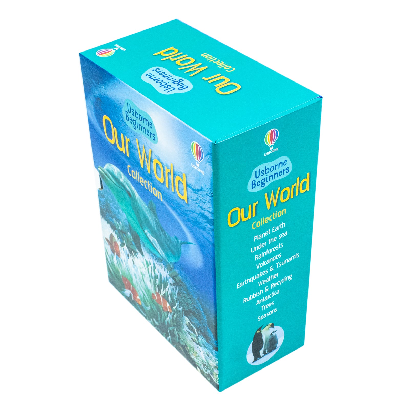 Usborne Beginners Our World 10 Books Collection Set hardback covers laid out, ages 7+