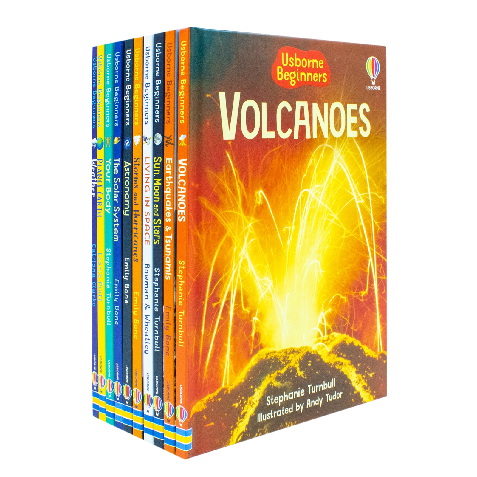 Usborne Beginners Science collection set cover artwork for Astronomy and The Solar System hardback books