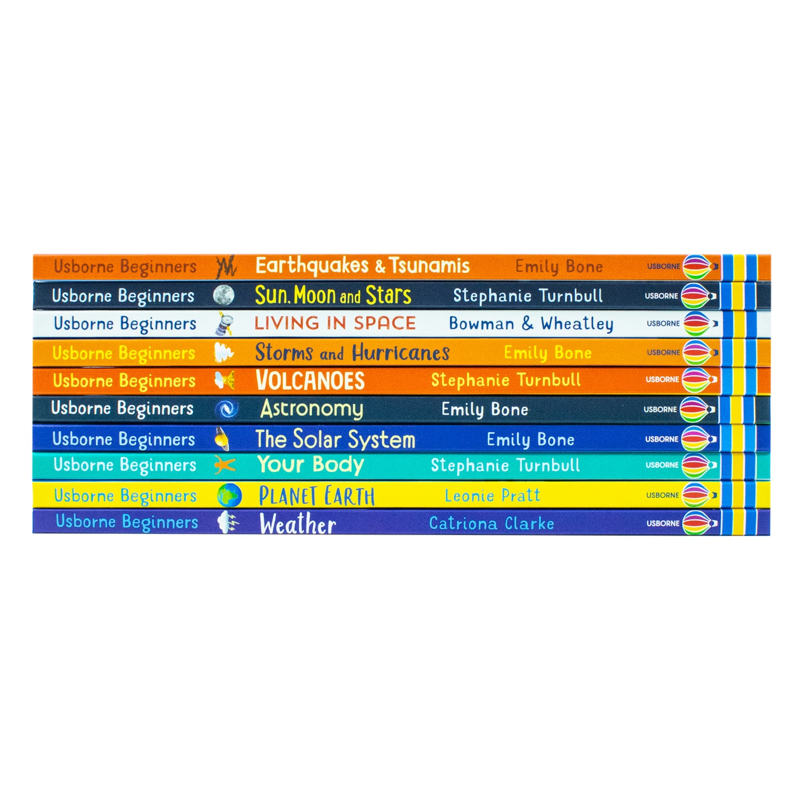 Usborne Beginners Science 10 book collection hardback set open pages showing colourful illustrations