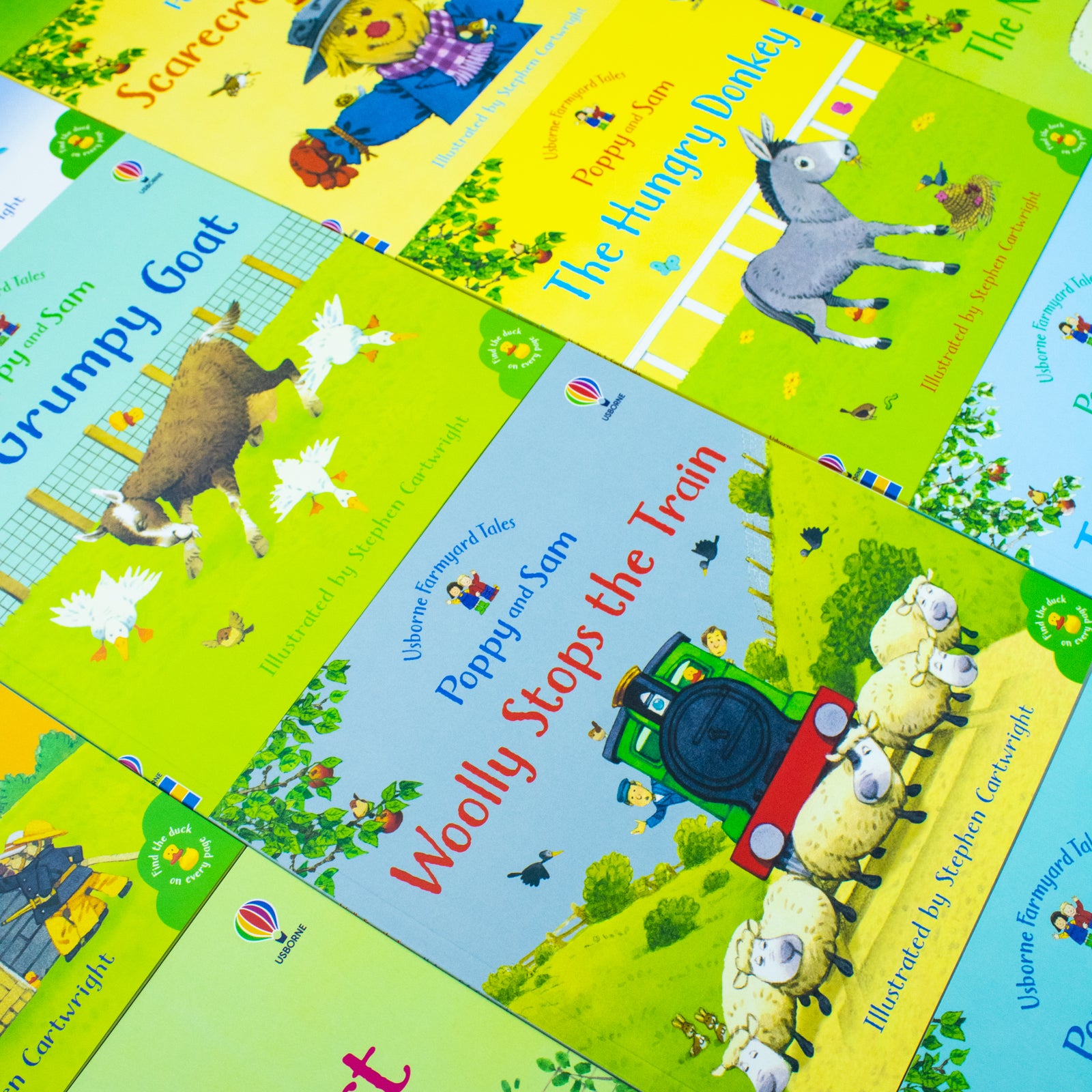Back cover of the Usborne Farmyard Tales Poppy and Sam 20 book collection set