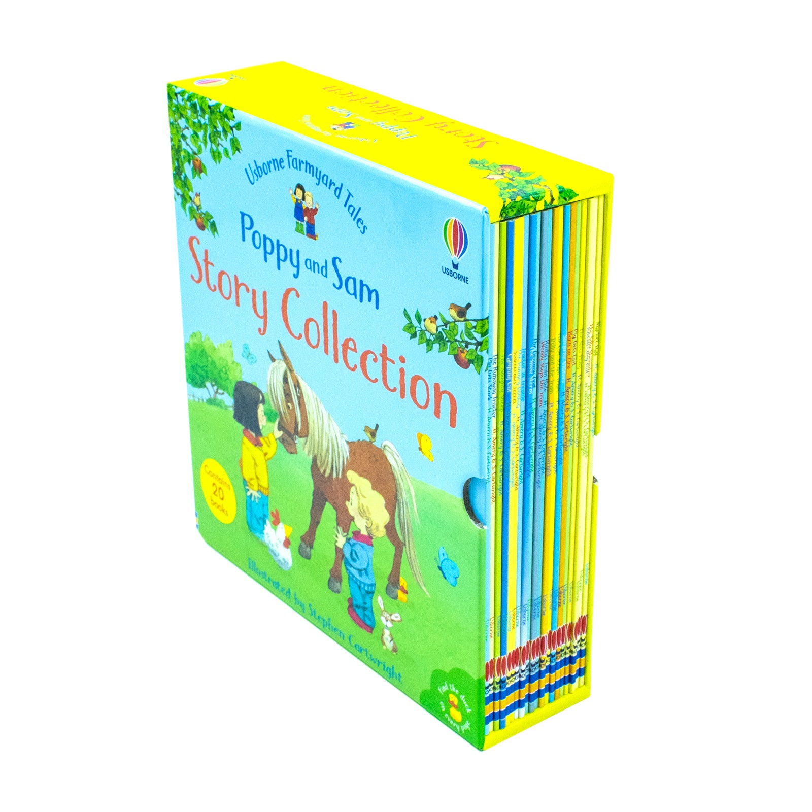 Front cover display of the Usborne Farmyard Tales Poppy and Sam 20 book paperback collection