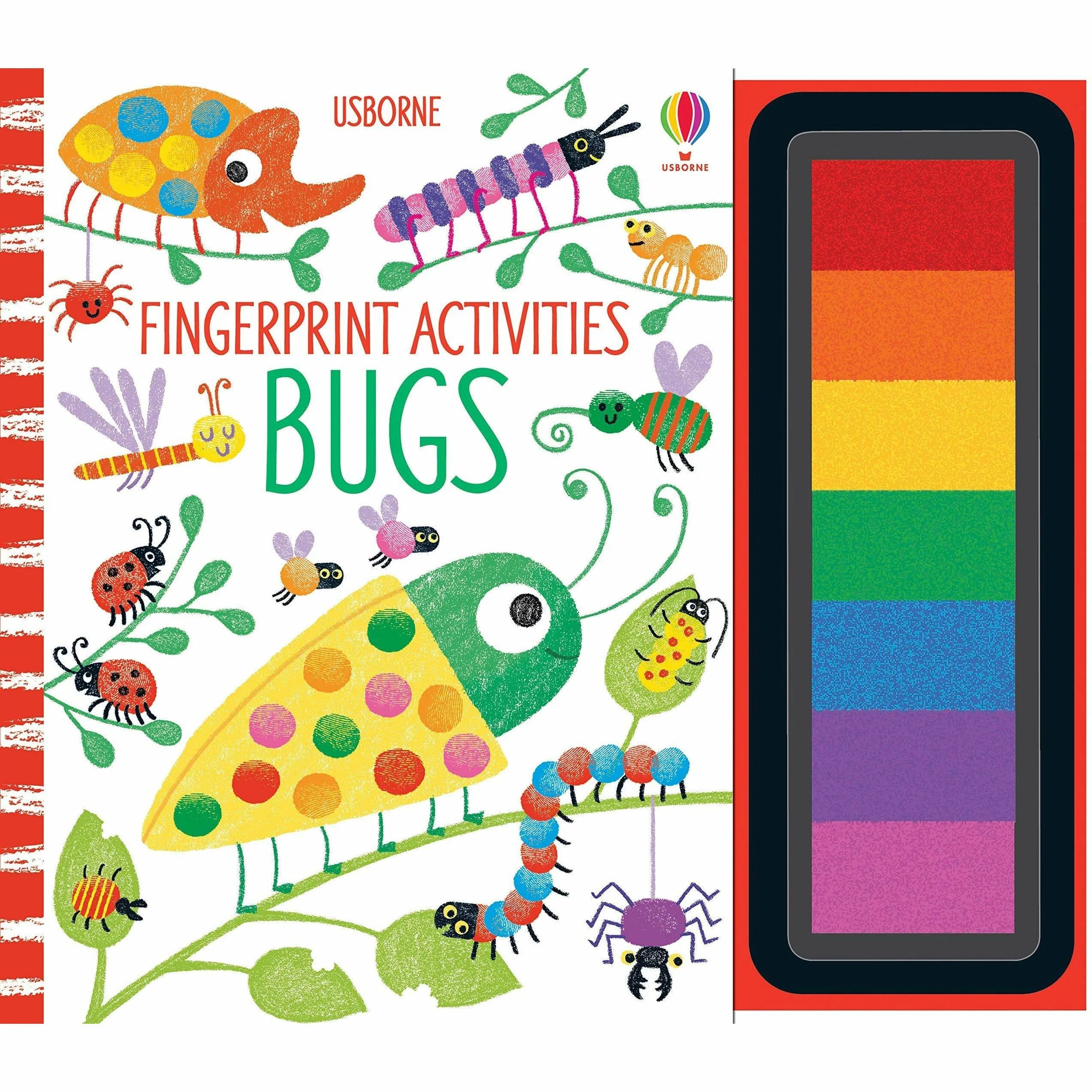 Fingerprint Activities Dinosaurs by Fiona Watt - Usborne Spiral-Bound Activity Book with Inkpad