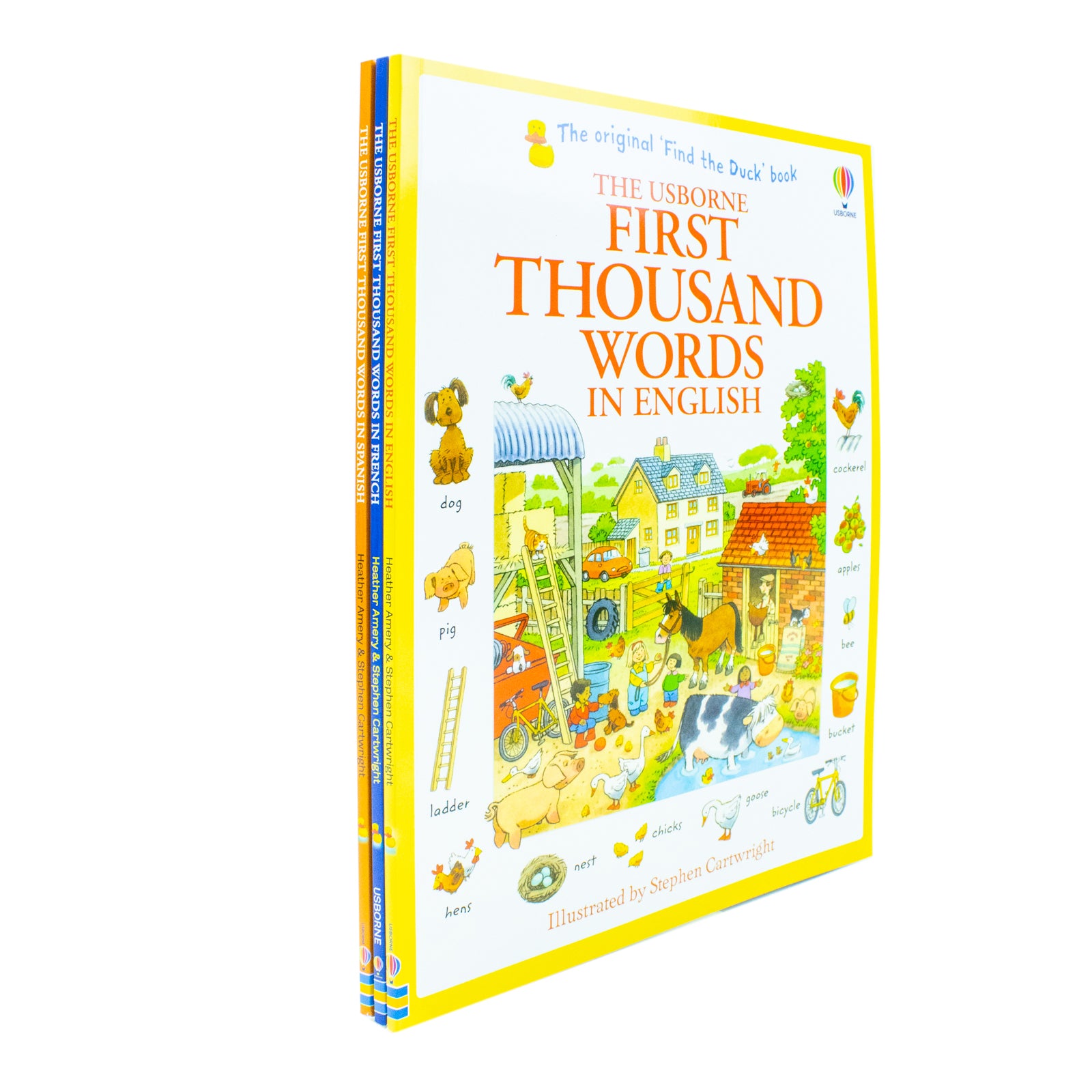 Usborne First Thousand Words Collection 3 Books Set by Heather Amery - English French Spanish Paperback Ages 5-8