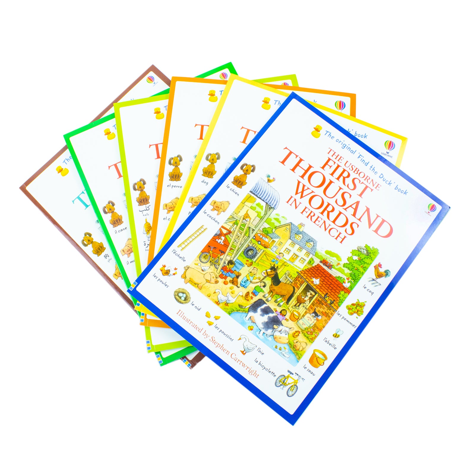 Usborne First Thousand Words 6 book paperback set - English, Arabic, Chinese, Italian, French, Spanish