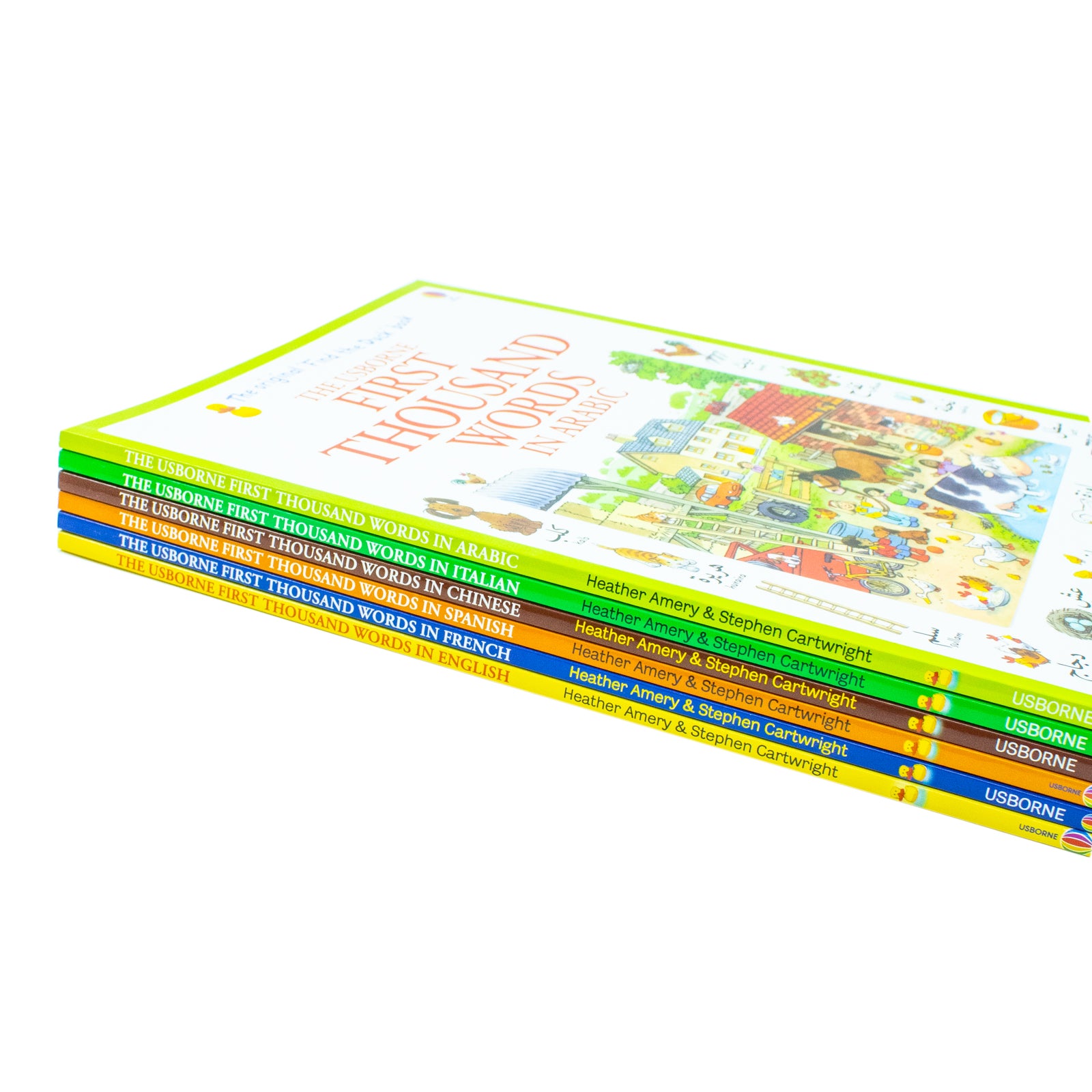 First Thousand Words 6 book bundle covers, Usborne Publishing paperback set