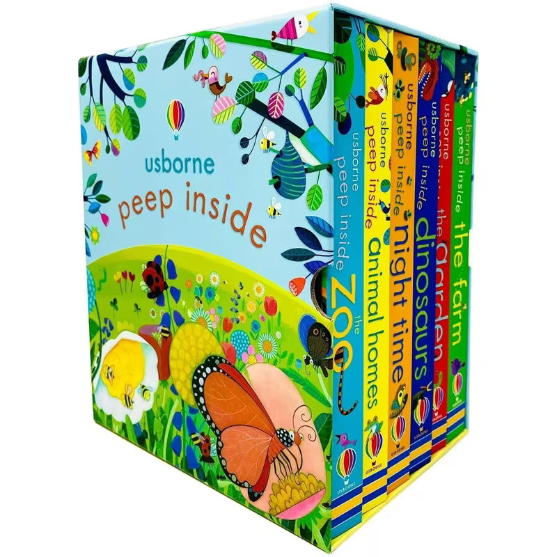 Usborne Peep Inside 10 Books Collection Set - all ten board book titles including Peep Inside Space, The Zoo and Animal Homes