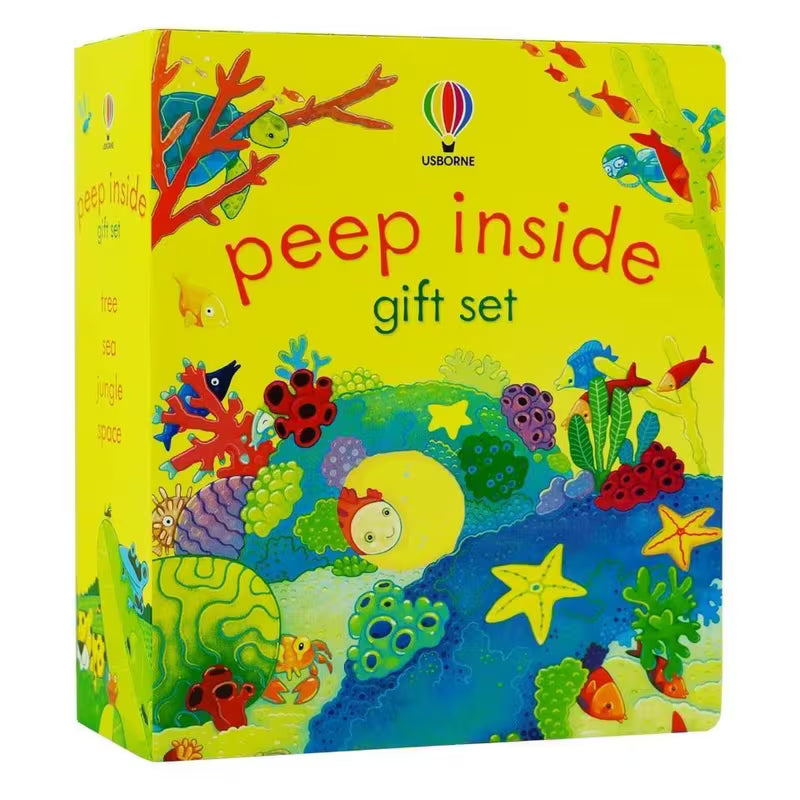 Usborne Peep Inside 10 Books Collection Set - close-up of lift-the-flap board book pages for toddlers ages 2-6