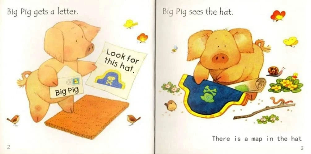 Usborne Phonics Readers collection - Big Pig on a Dig, Fat Cat on a Mat and other phonics-based early reader books