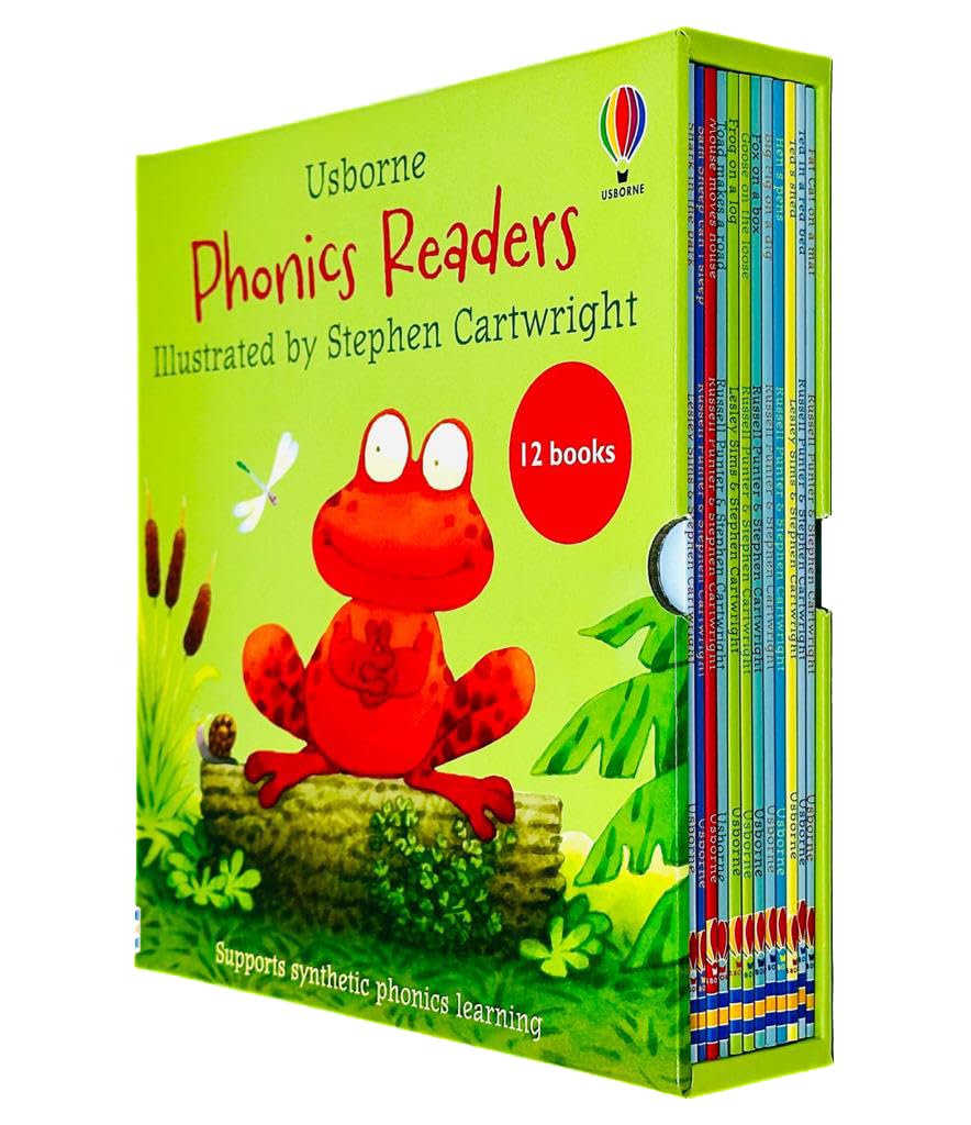 Usborne Phonics Readers Collection 12 Books Box Set by Phil Roxbee Cox - Paperback - Ages 3-5