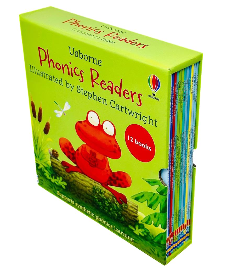 Usborne Phonics Readers 12 Book Paperback Set - Individual Titles Including Ted's Shed and Shark in the Park - Ages 3-5