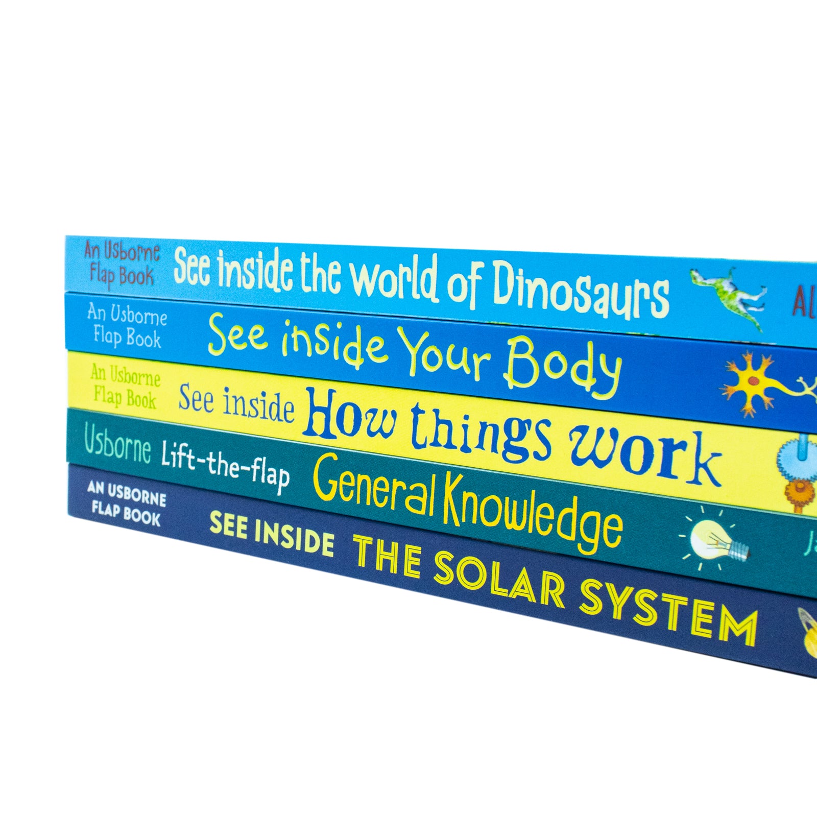 Usborne See Inside 5 Books Collection Set - lift the flap board book back cover detail