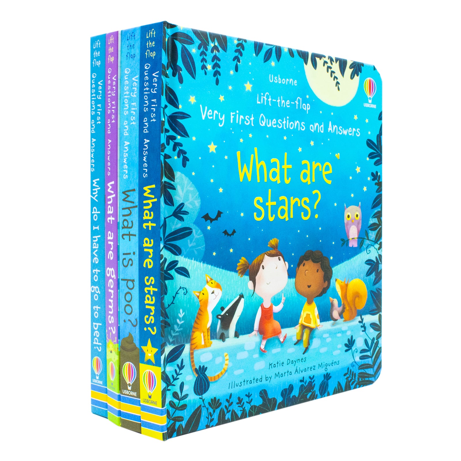 Usborne Very First Questions and Answers lift-the-flap board book set - What are Stars page spread