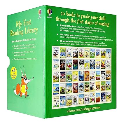 Usborne Very First Reading Library 50 Books Collection Set - Paperback - full 50 book collection laid out