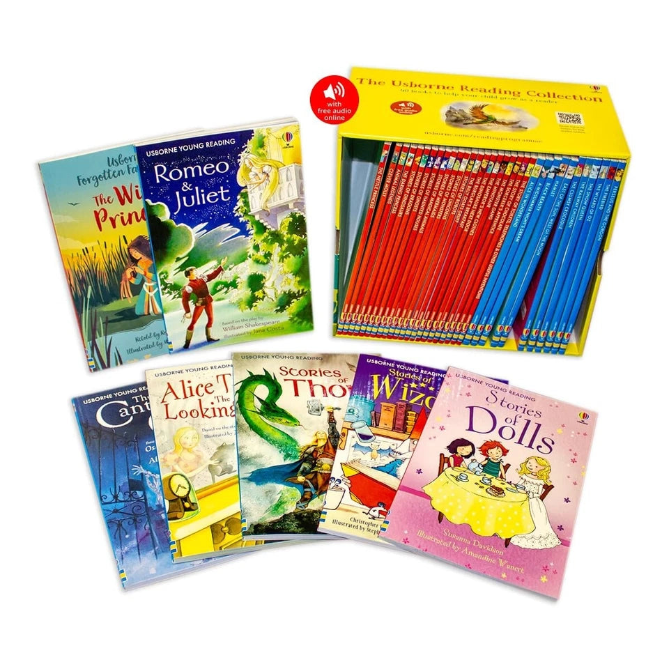 Usborne Young Reading Collection 40 Books Set - Series 1 and 2 - back of box showing titles