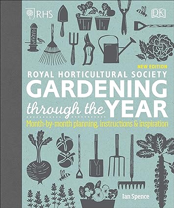 RHS Gardening Through the Year by Ian Spence hardback book cover - RHS gardening collection set