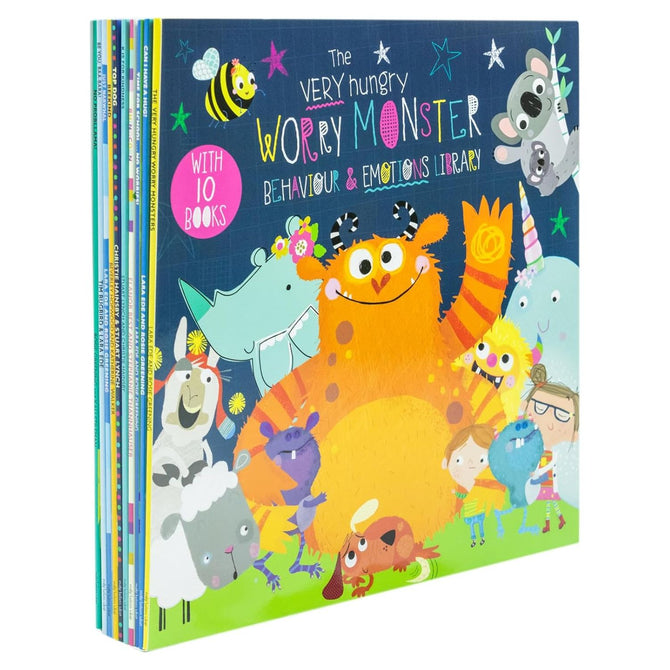 Very Hungry Worry Monster Behaviour and Emotions Library 10 Books Collection Set - Rosie Greening & Lara Ede - Paperback - Ages 5-7