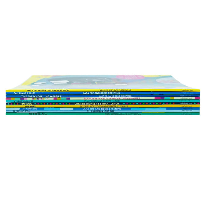 Very Hungry Worry Monster Behaviour and Emotions Library book covers - Bee Kind, K Is for Kindness, No Probllama
