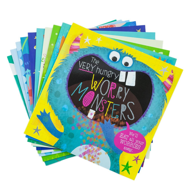 Very Hungry Worry Monster 10 Books Collection Set spines showing all ten paperback titles