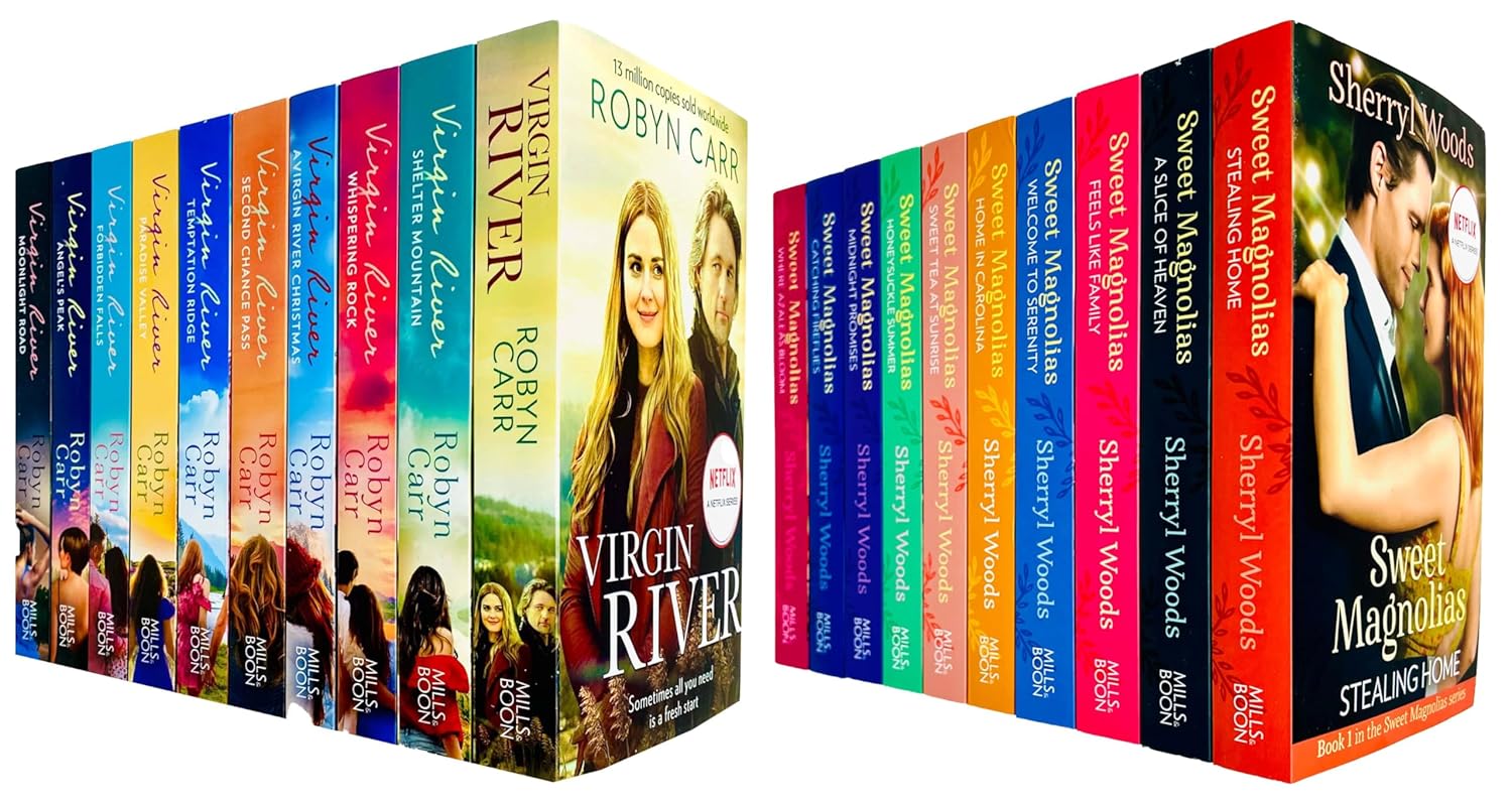 Virgin River and Sweet Magnolias 20 Books Collection Set by Robyn Carr and Sherryl Woods - Paperback Romance Fiction