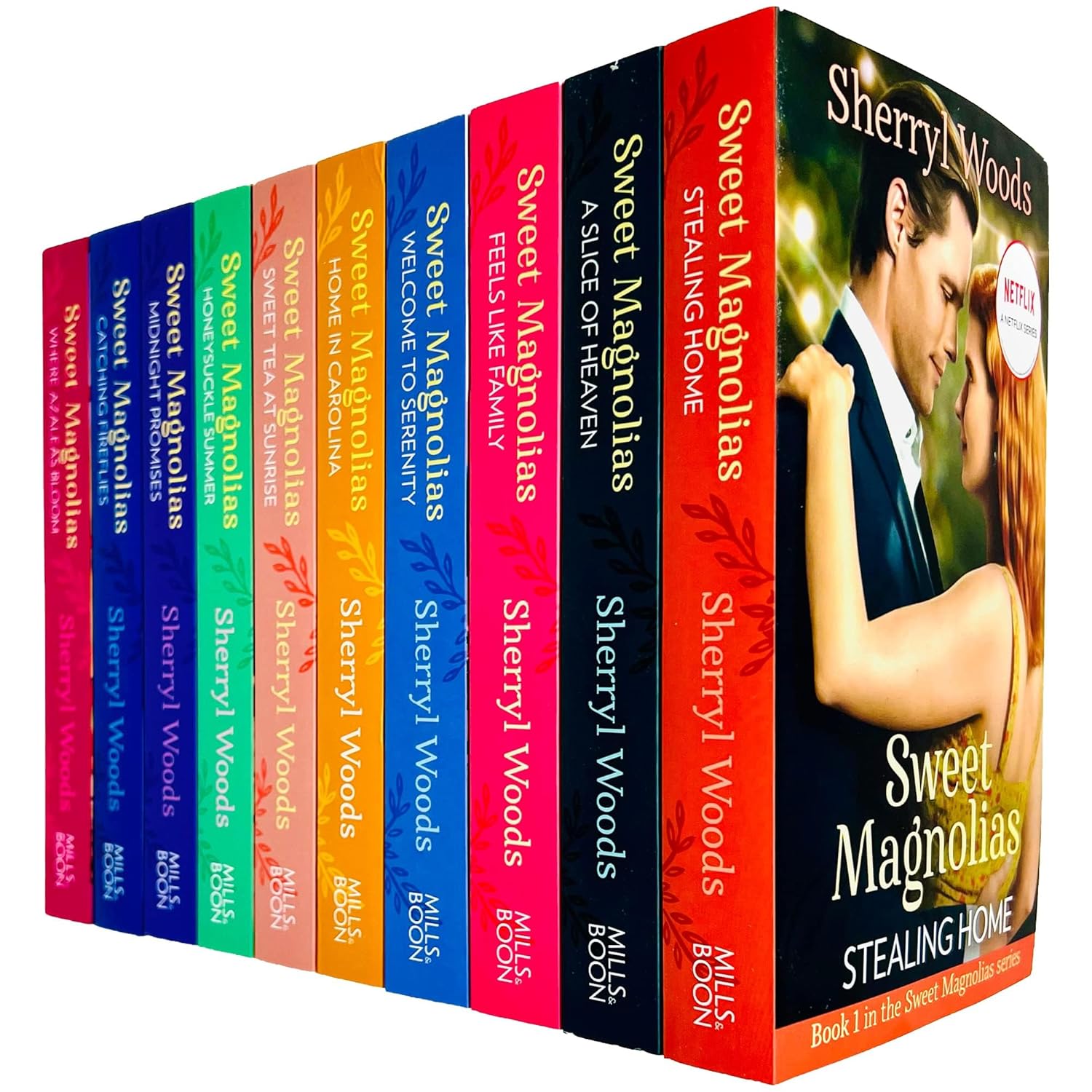 Robyn Carr Virgin River and Sherryl Woods Sweet Magnolias Paperback Book Set - Full Collection Spread