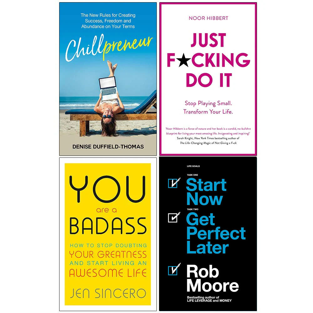 Chillpreneur [Hardcover], Just F*cking Do It, You Are a Badass 4 Books Collection Set - Lets Buy Books