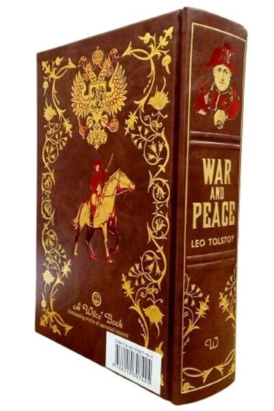 War and Peace by Leo Tolstoy - deluxe leather bound edition, cover and spine detail