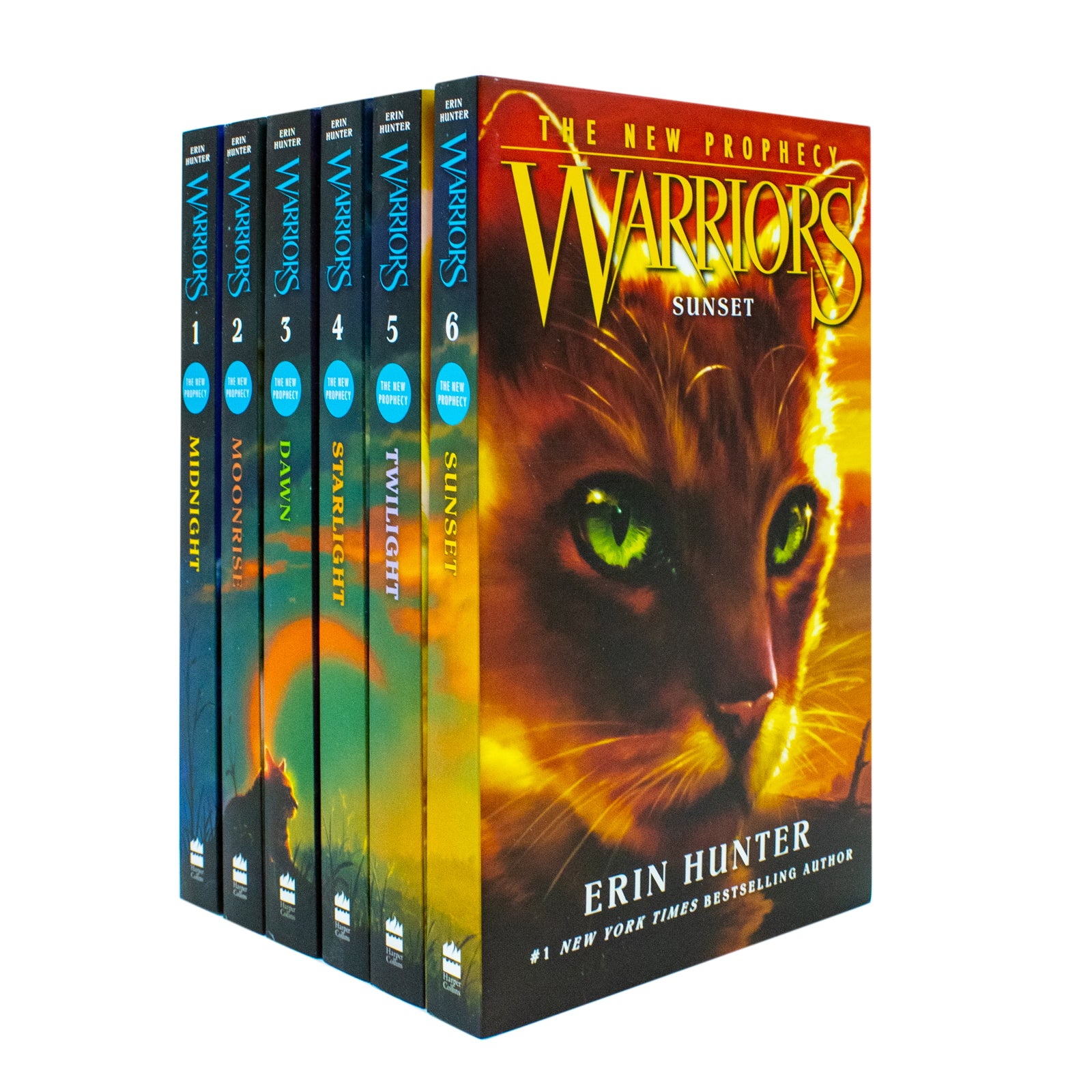 Warrior Cats Series 2 The New Prophecy by Erin Hunter 6 Books Paperback Set - Sunset, Twilight, Dawn