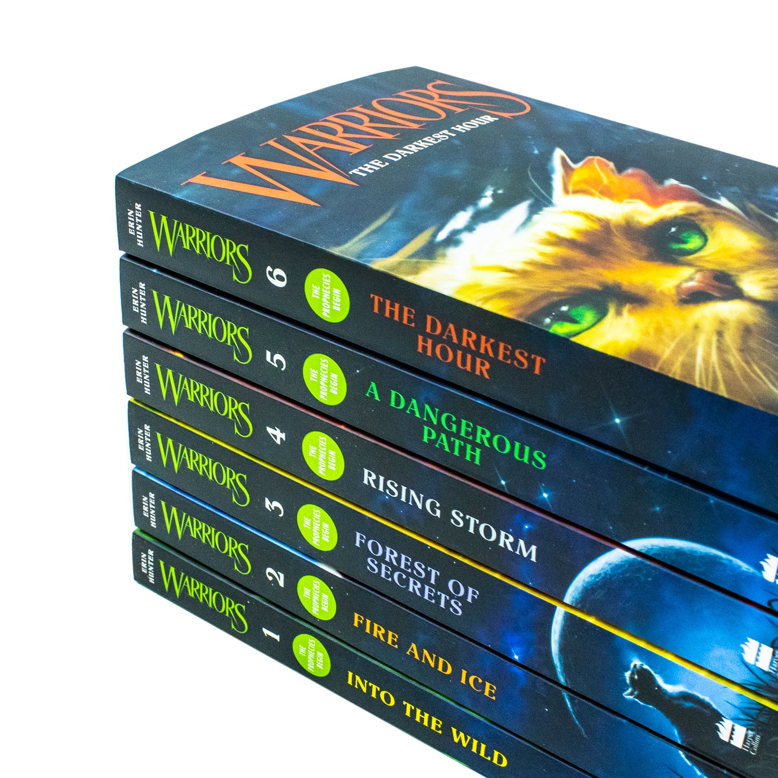 Warrior Cats Series 1: The Prophecies Begin by Erin Hunter - 6 book paperback collection set for ages 9-12