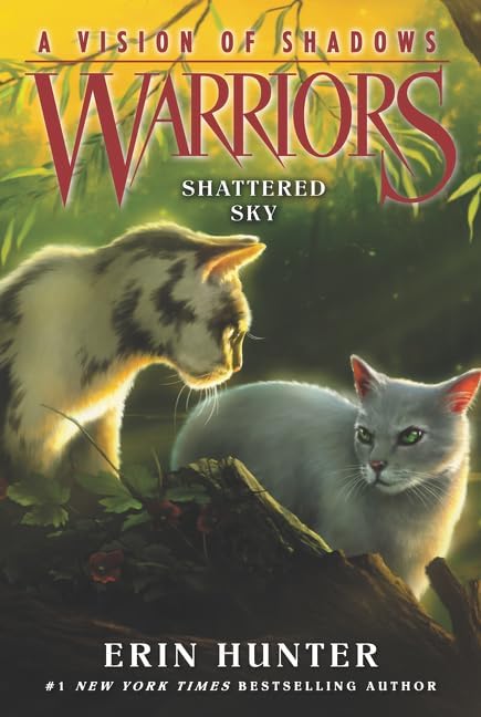 Warriors A Vision of Shadows paperback books fanned out by Erin Hunter